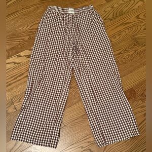 LOMON Brown Gingham Pajama Pants – Size M (25” Inseam)